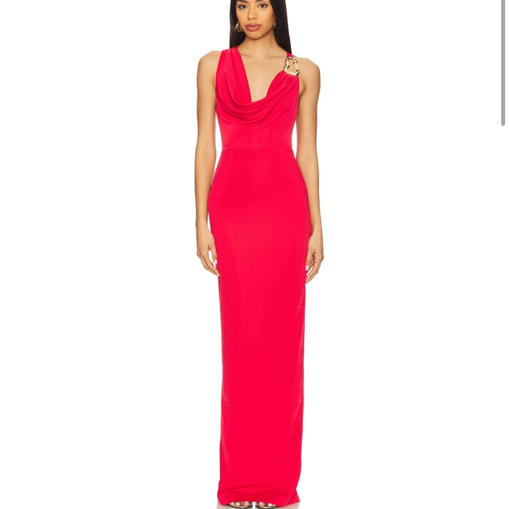Rebecca Vallance Carmine Halter Maxi Dress in Red, Size 0. Only worn once